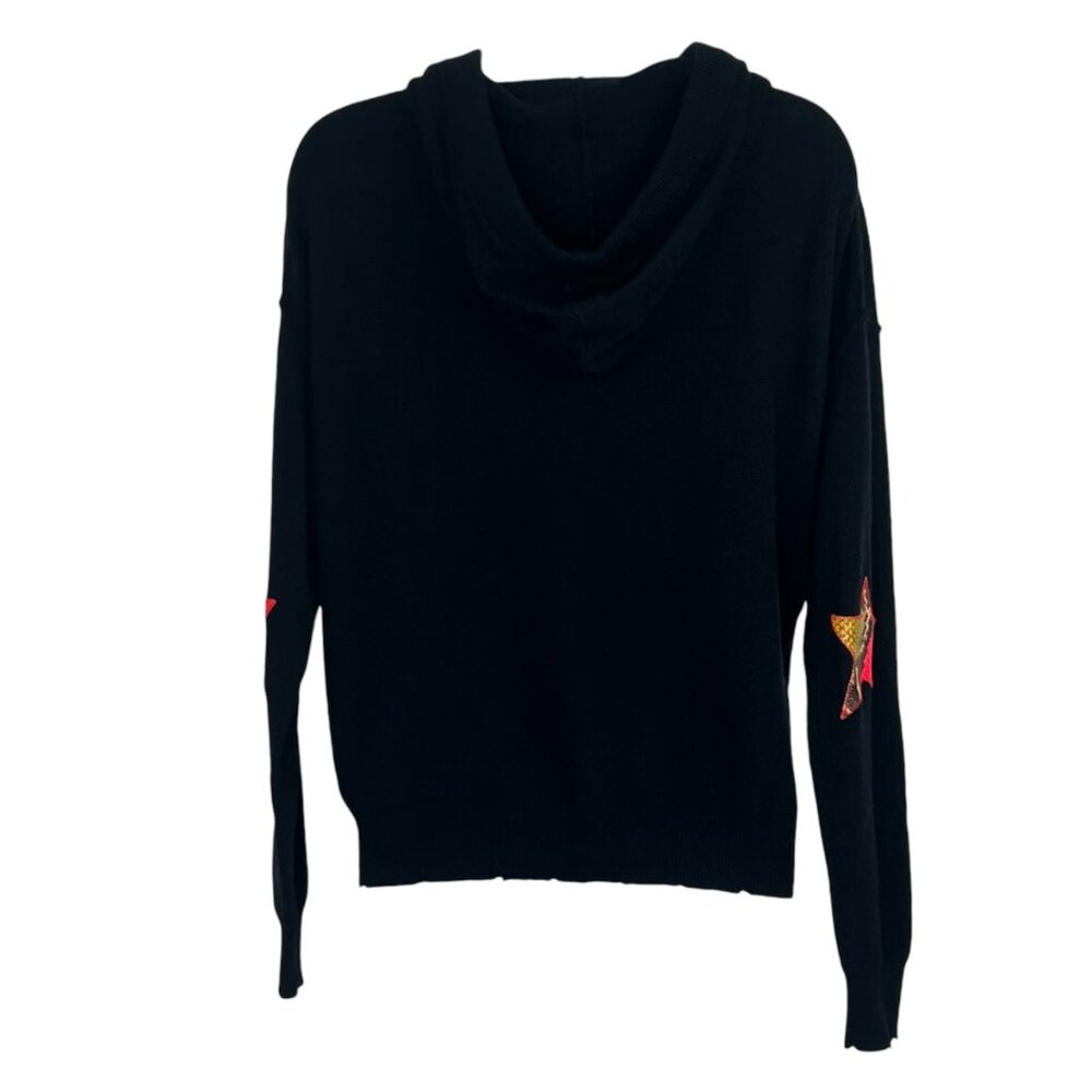 Zadig & Voltaire Nox Star Patch 100% Cashmere Hooded Sweater Black XS luxury - Picture 6 of 16